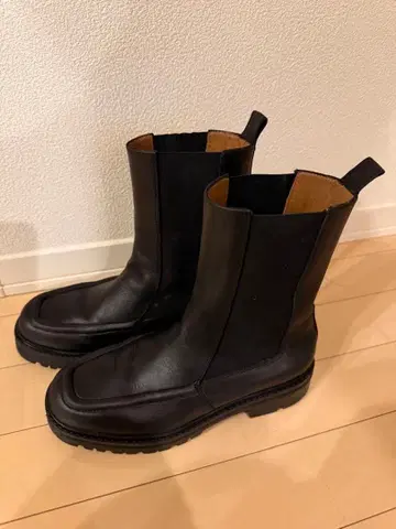 SALE 코르소 로마 가죽 사이드 고어 부츠 블랙