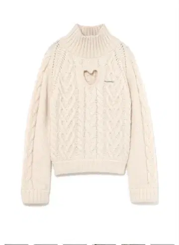 andmary 메리 하트 니트 탑 아이보리