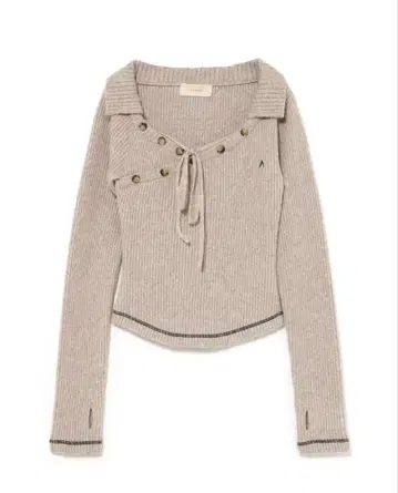 andmary Anita 버튼 니트 탑 베이지