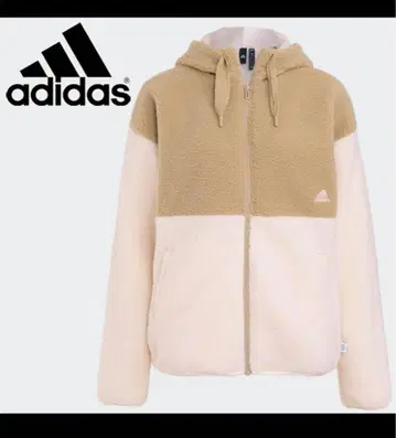 새상품급 아디다스 W MH 보아 풀 지퍼 자켓 베이지 핑크 M