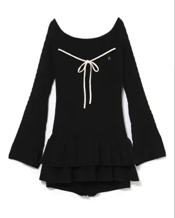 andmary Milky frill mini dress 블랙