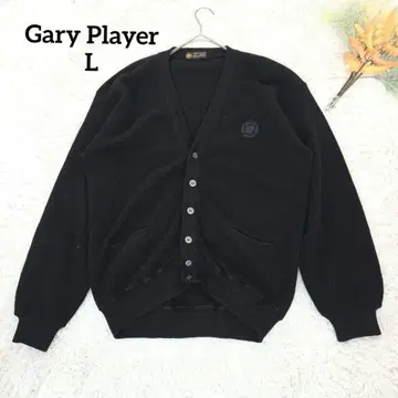 게리 플레이어 남성용 골프용 가디건(L) 울 블랙 V넥