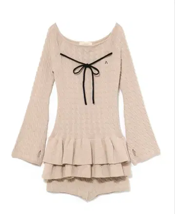 andmary Milky frill mini dress 베이지