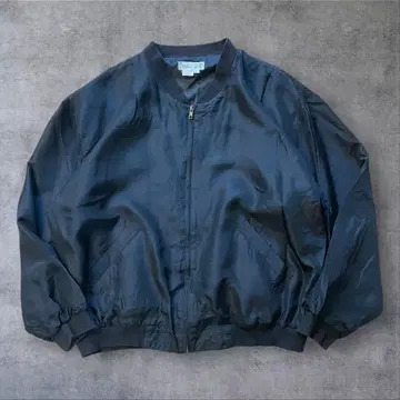 Naked Silk 블랙 집업 실크 블루종 블랙