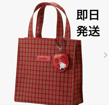 패밀리아 토트백 체크 빨간색 레드 familiar