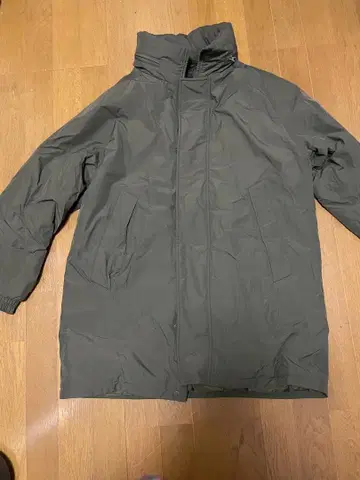 카키 롱 다운 자켓