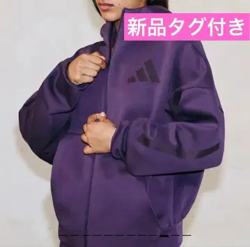 아디다스 퍼플 후드 부착 후드티