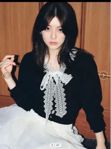 USAGI ONLINE 한정판 ] SNIDEL 레이스 보타이 가디건