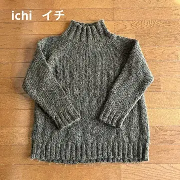 ichi 이치 니트 스웨터 프리 사이즈 카키색