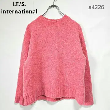 잇츠 인터내셔널 스웨터 니트 긴팔 핑크 울 혼방 깔끔한 겨울 의류