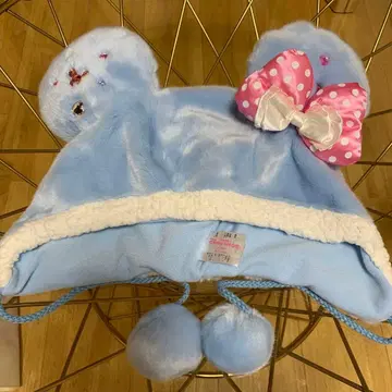 디즈니 미니 팬캡 도트 리본 스카이블루