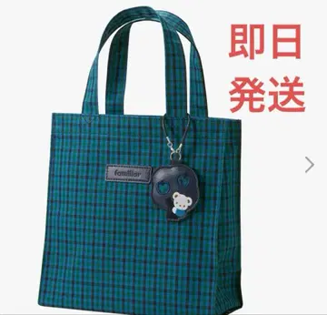 파밀리아 familiar 토트백 체크 그린 파랑 소