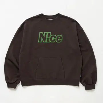 N!ce logo sweat ( BROWN )