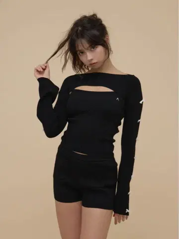 andmary Cindy ribbon knit set up