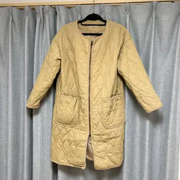 사만사 모스모스 베이지 퀼팅 코트