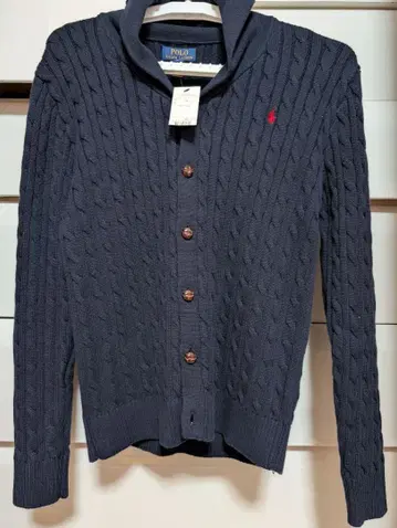 랄프 로렌 네이비 케이블 니트 가디건 XL