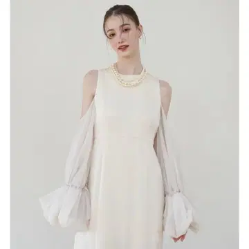 Acka 쉬어 멜트 슬리브 드레스