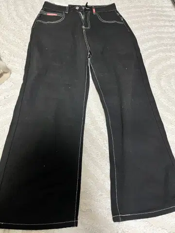 디자인 블랙 와이드 팬츠