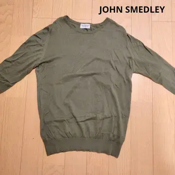 JOHN SMEDLEY M 올리브 그린 크루넥 스웨터 니트