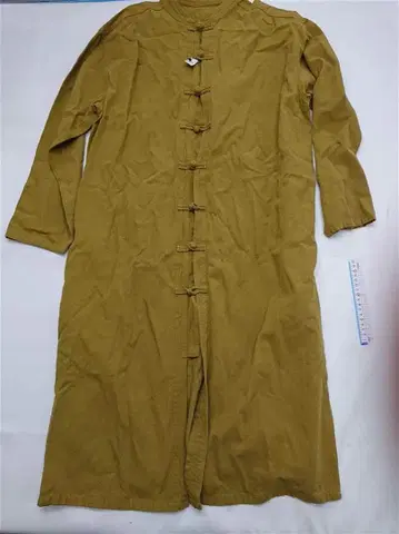 히스토릭 코드 차이나 버튼 롱 코트 면 100% 베이지 계열