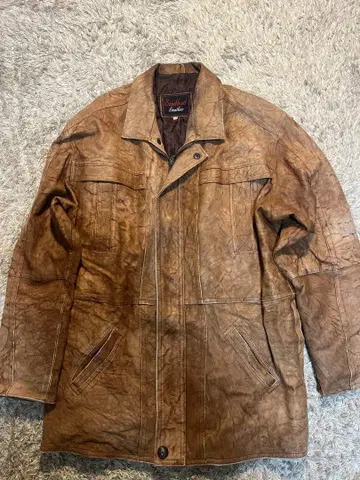 [유로 구제 의류] 브라운 가죽 자켓