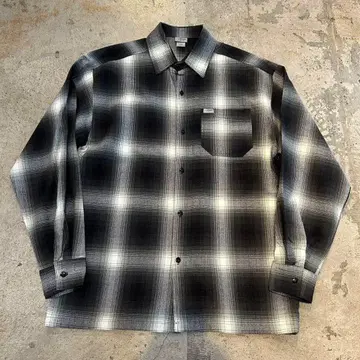 새상품 Cal Top 칼탑 옴브레 체크 셔츠 L 블랙 USA제