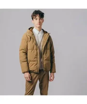 완판 Lacoste 후드 부착 다운 자켓 브라운