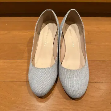 데님풍 웨지힐 펌프스 라메