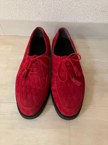 STACY ADAMS 빨간색 스웨이드 퀼팅 신발 10M 28cm