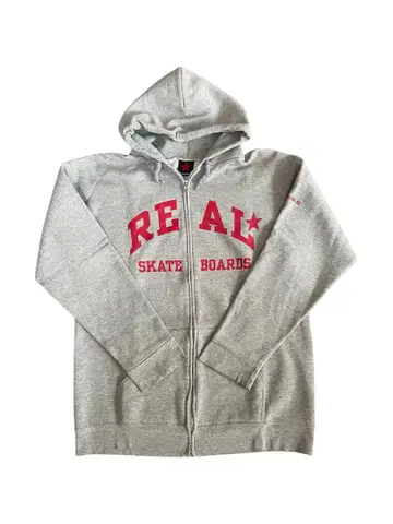 가격 협상 가능! REAL SKATEBOARDS 풀 집업 후드티
