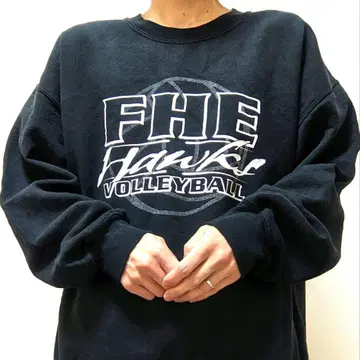 길단 FHE 호크스 배구 데이비스 맨투맨 블랙 블랙 컬러 L 구제 의류