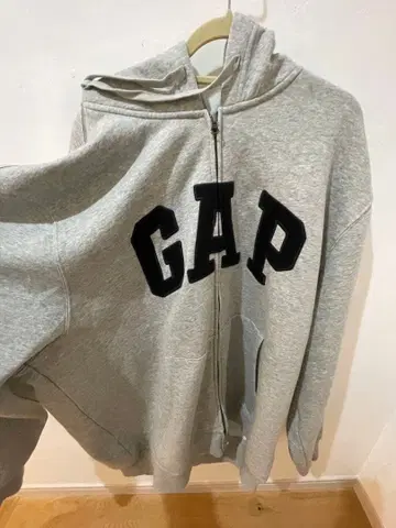 GAP 풀 집업 후드티 그레이 XL 거의 새상품 오버 사이즈