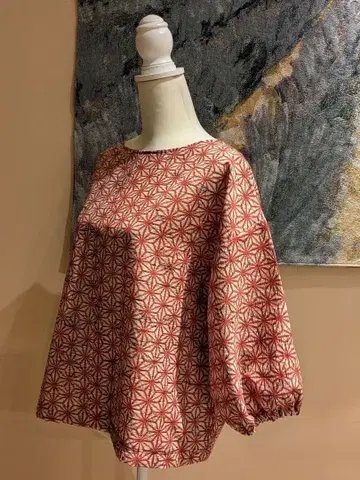 울 미사용 옷감 기모노 리메이크 7부 소매 풀오버