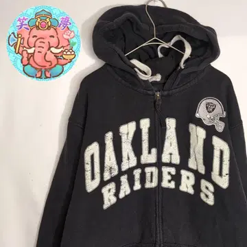 후드티 블랙 NFL 레이더스 와펜 풀 집업 L 사이즈