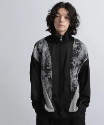 트랙 자켓 자카드 절개 저지 HARE