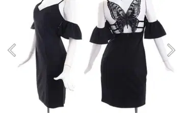 블랙 오프숄더 타이트 드레스