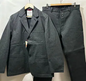 le sans pareil 블랙 샴브레이 워크 팬츠 자켓