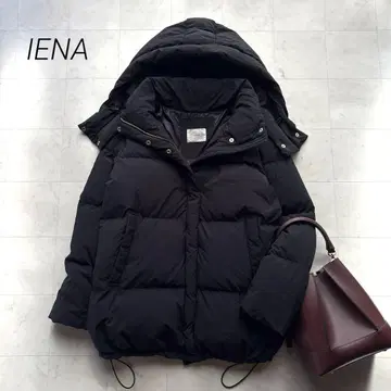 이에나 리사이클 다운 숏코트 블랙 방한 아우터 38 사이즈