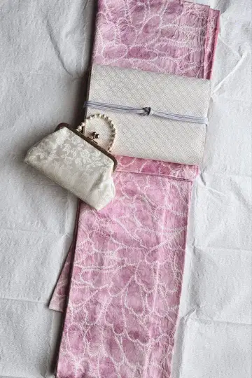 [ 미사용 교육용 실 포함 ] 순수 실크 코몬 총쉬보리 젤라또 핑크