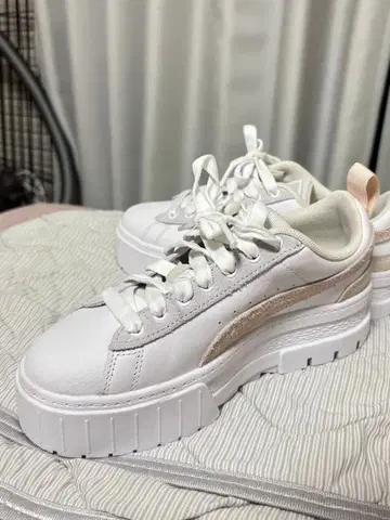 PUMA 통굽 플랫폼 스니커즈 핑크 베이지 푸마