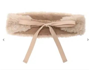 미사용 택 포함 사만사 모스모스 인조 모피 헤어밴드 베이지