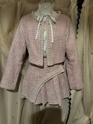 XL 트위드 셋업 블라우스 포함