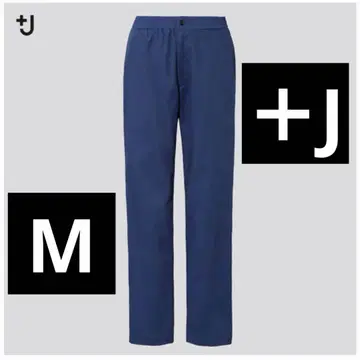플러스 제이 와이드 핏 테이퍼드 이지 팬츠 블루 M