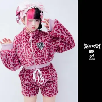 KRY 레오파드 무늬 셋업 지뢰계 하라주쿠 스타일