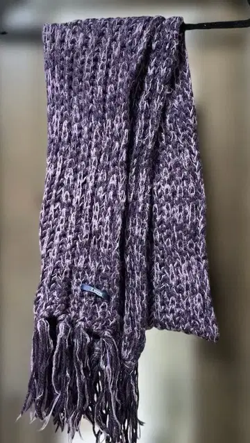 KEITH 복슬복슬 모헤어 니트 머플러 퍼플 계열 롱 머플러