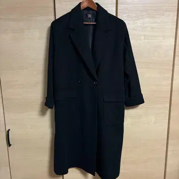 TOPLADY 캐시미어 100% 블랙 더블 브레스트 체스터 코트