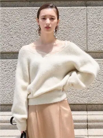 FRAY I.D 레이스 트리밍 란 니트