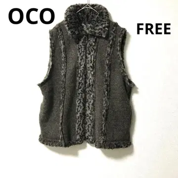 OCO 인조 모피 베스트 그레이 계열 여성용 베스트 프리 사이즈