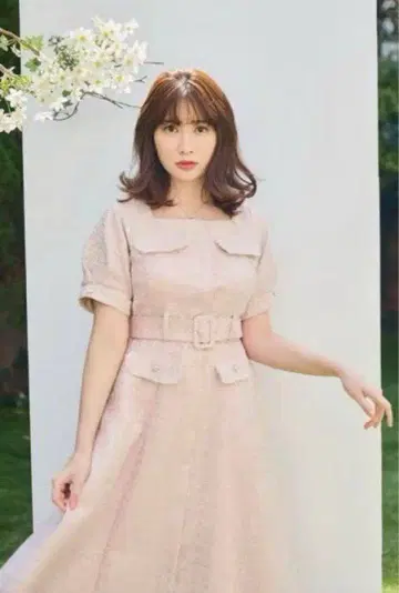 Her lip to 클래식 트위드 벨티드 드레스