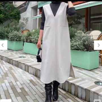 STORY 콜라보 UNFILO 오버롤 스커트 블랙 M